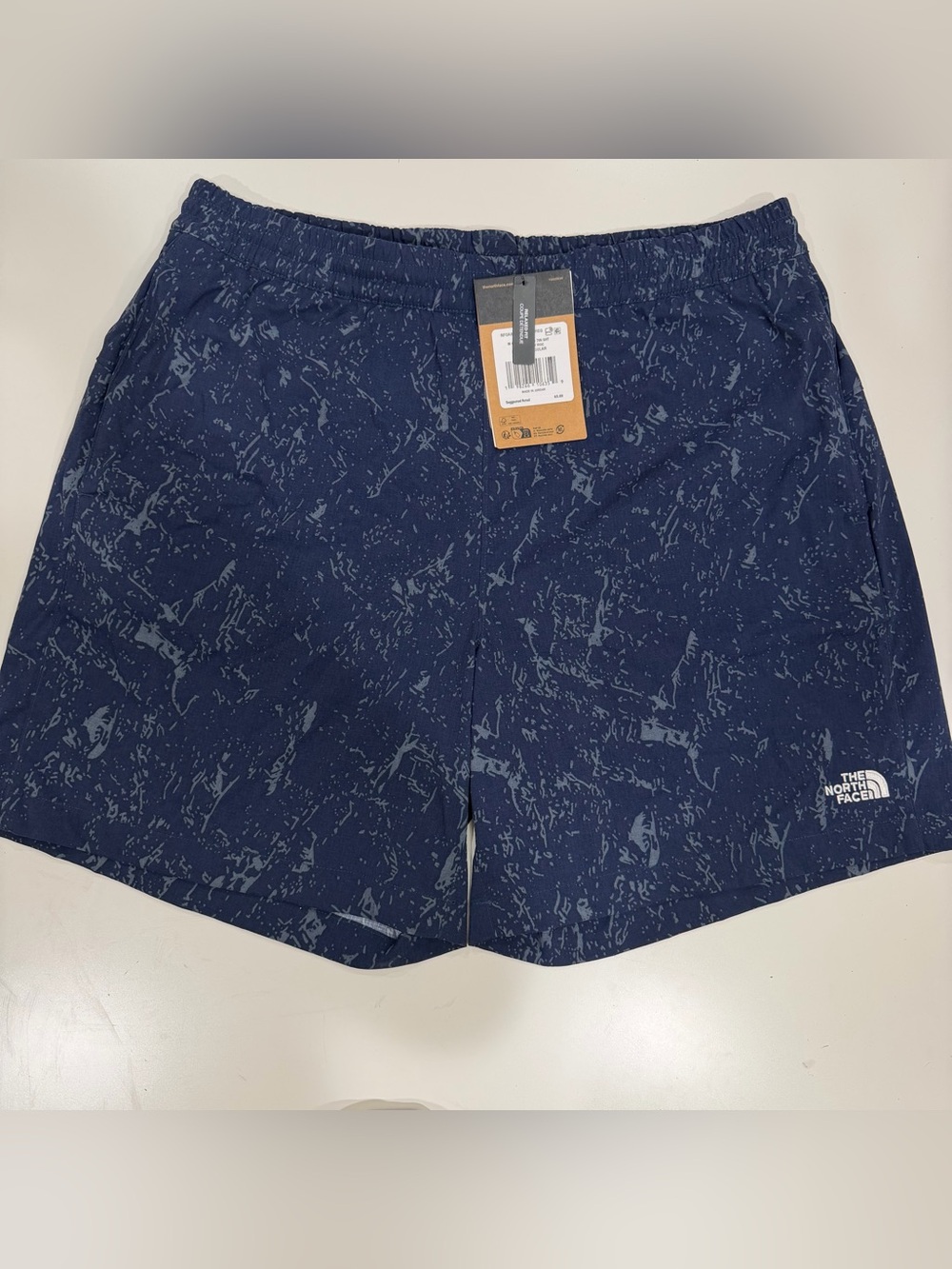 The North Face Women's Navy Blue Marbled Athletic Shorts